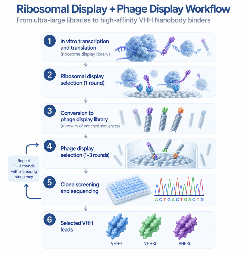 vhh-ribosomal-phage-display-workflow